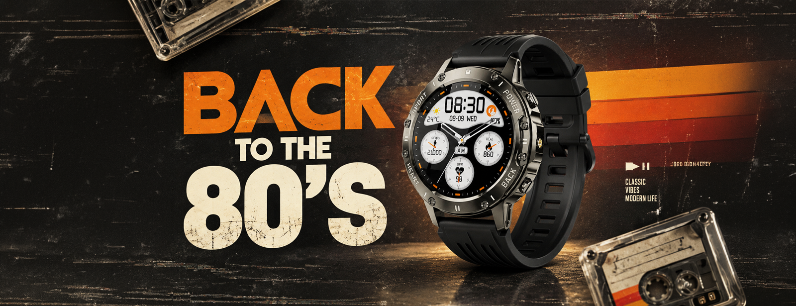 Back to the 80's — AMB smartwatch with cassette tapes