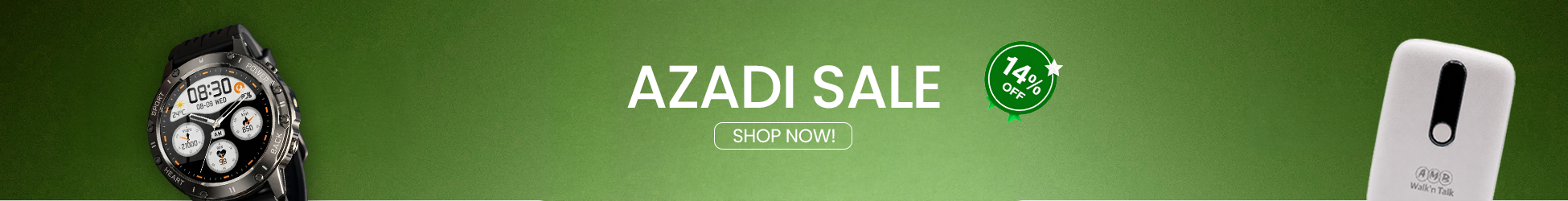 Azadi Sale — 14% off everything, shop now